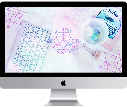 Desktop with custom screensaver and brand logo - Branding, Custom Websites, Ebook Design + More For Soulpreneurs, Conscious businesses, Naturopathic Doctors, Energy Healers, Life Coaches, Shamans, Psychics, Astrologists, Yogis and other like-minded World-Changers.